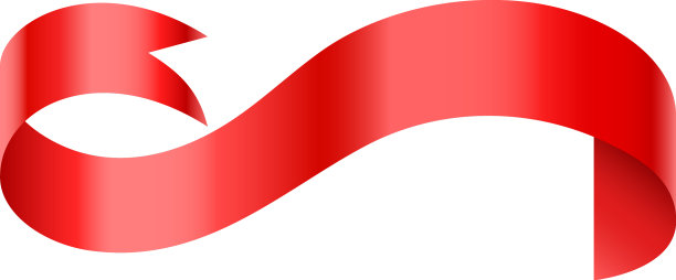 红丝带逼真的丝绸纺织旗帜模型图片下载