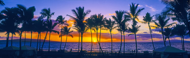 茂宜岛，夏威夷日落图片下载