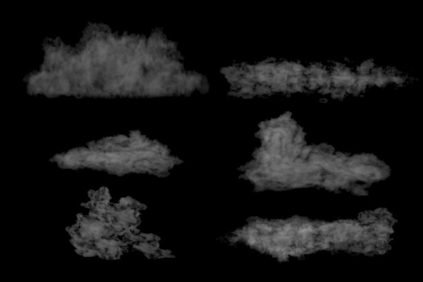 白色雾罩效果在黑色背景，不同的形状图片下载