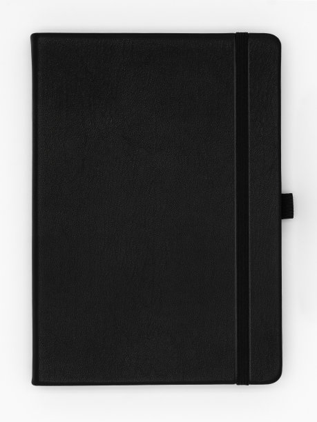 质量黑色皮革笔记本孤立在白色背景图片下载