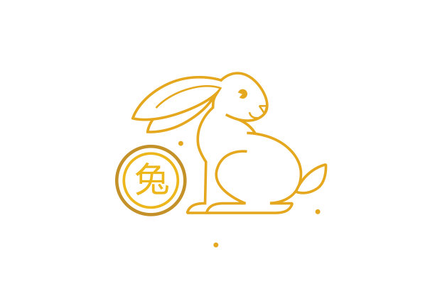 矢量横幅，预制卡模板。兔生肖的中国插图。中国农历2023年的象征。中国日历。图片下载