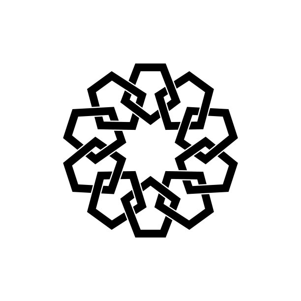 几何图案模板设计与重叠的元素。伊斯兰图案。阿拉伯风格的几何图案曼荼罗，白色背景上孤立的黑色标志。矢量图图片下载