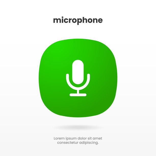 播客，广播，网络广播图标。语音信箱的迹象。语音聊天图标。记录的象征。静音图标。3D手机麦克风图标UI UX，移动应用程序，演示与软UI，按钮。图片下载