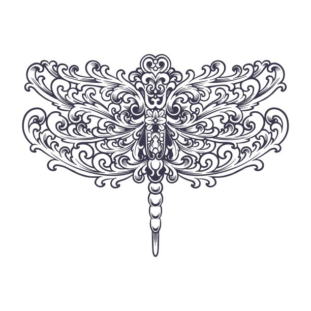 经典的繁盛昆虫装饰剪影图片下载