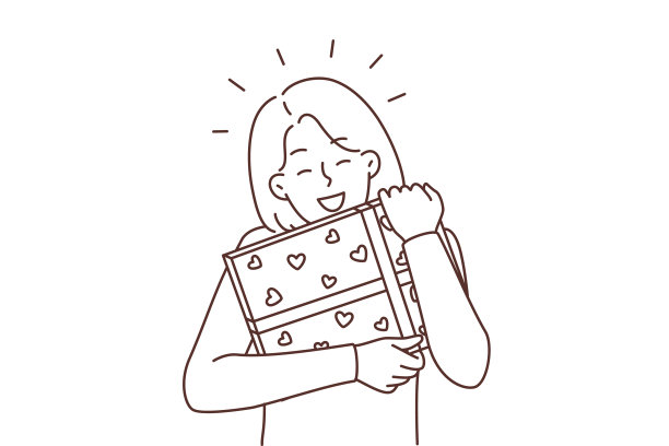 幸福的女人手里拿着礼物图片下载