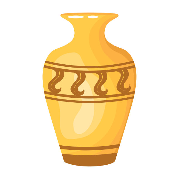 陶瓷花盆平面插图矢量图片下载