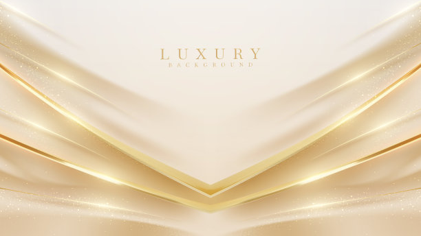 奢华的背景与金丝带元素与散景装饰和闪闪发光的灯。矢量插图。图片下载