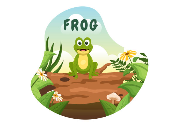 一套动物爬行动物模板手绘卡通平面插画与各种类型的爬行动物概念图片下载