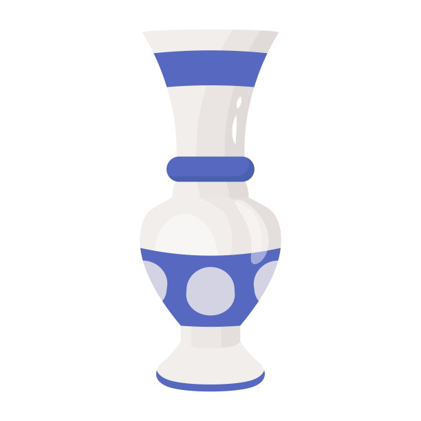 陶瓷花盆平面插图矢量图片下载