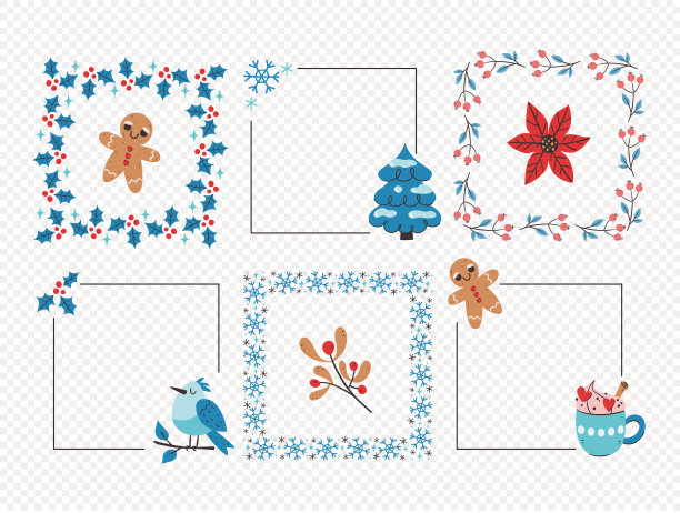 冬季装饰相框系列图片下载