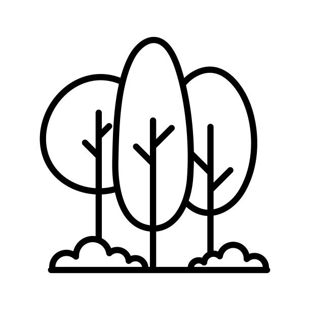 树图标。森林。孤立在白色背景上的象形文字。图片下载