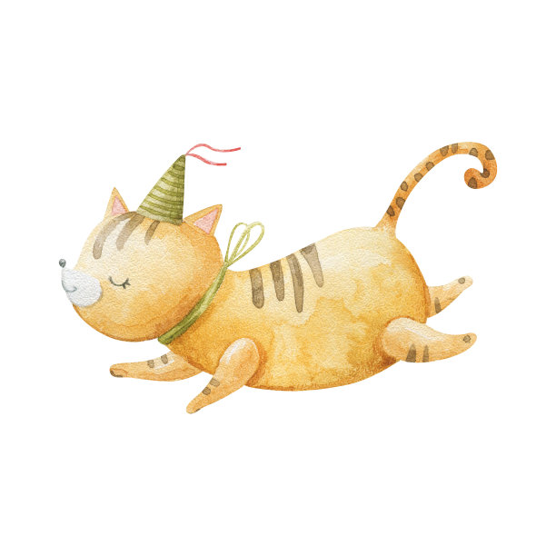 可爱的马戏团卡通水彩插图。马戏团动物的插图。可爱的卡通人物图片下载