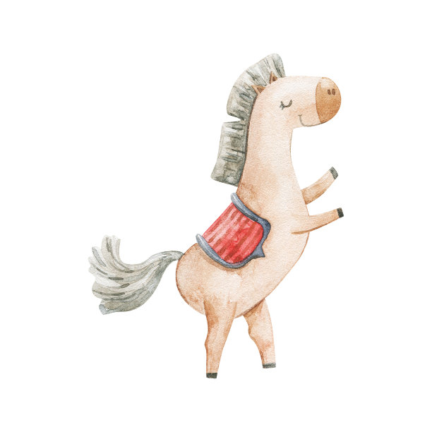 可爱的马戏团卡通水彩插图。马戏团动物的插图。可爱的卡通人物图片下载