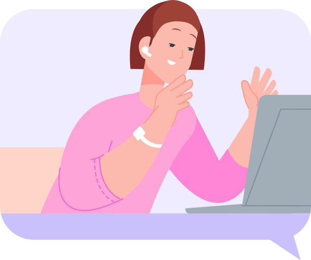 聊天框与快乐的女人聊天视频电话图片下载