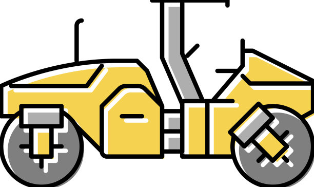 滚筒滚轮施工车车辆颜色图标图片下载