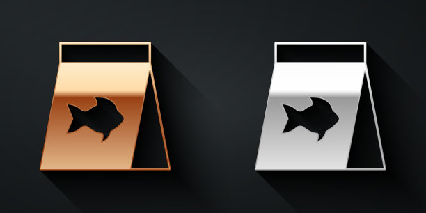 金银食品为鱼图标隔离上图片下载