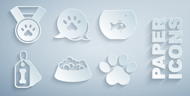 设置宠物食物碗的猫或狗水族馆图片下载