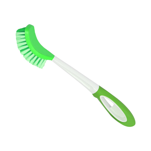 塑料绿色厕所刷隔离在白色图片下载