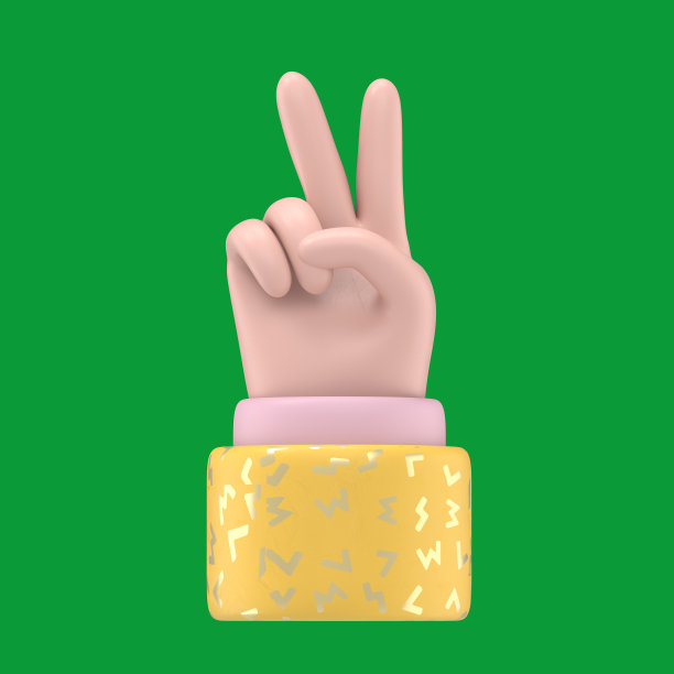 绿屏模型。3D插图的手显示的数字二绿屏幕的镜头和剪辑路径。手的姿态数据。图片下载