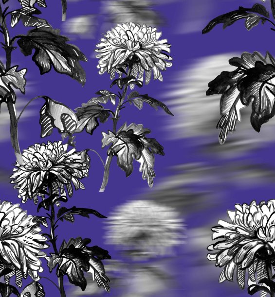 花无缝模式与模糊的视觉效果非常围。图片下载