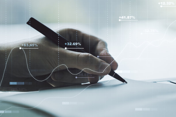 多曝光抽象图形数据电子表格草图与人工手写日记的背景，分析和分析概念图片下载