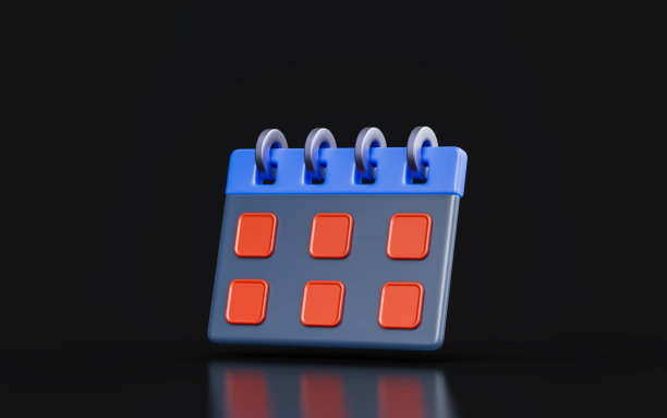 日历标志在黑暗背景3d渲染概念的事件余数图片下载