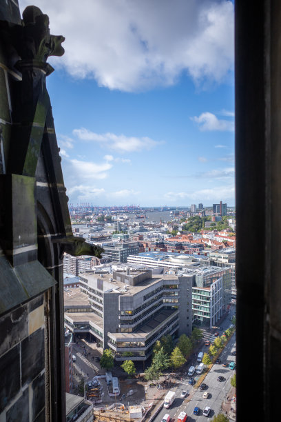 天气好的汉堡汉萨城市的鸟瞰图图片下载