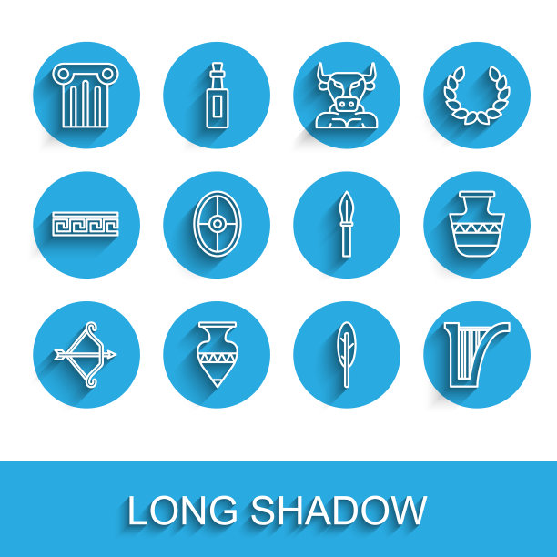 套线中世纪弓与箭古代双耳图片下载