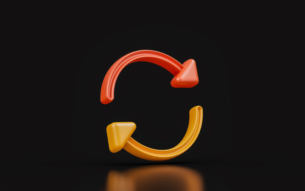 刷新箭头唱在黑暗背景3d渲染概念更新图片下载