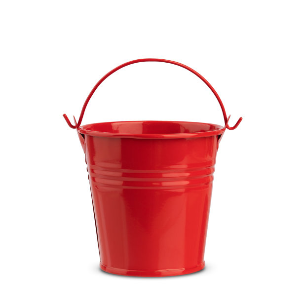 带把手的金属漆桶，白色背景绝缘图片下载