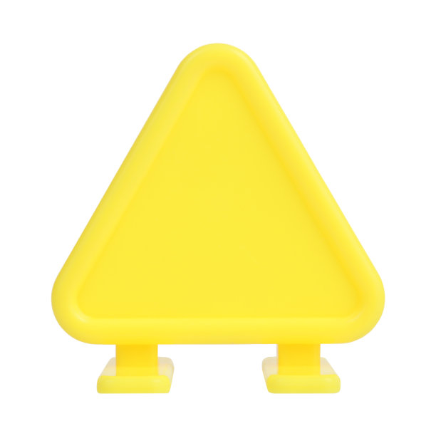 黄色三角标志广告牌空板户外广告牌孤立在白色背景图片下载