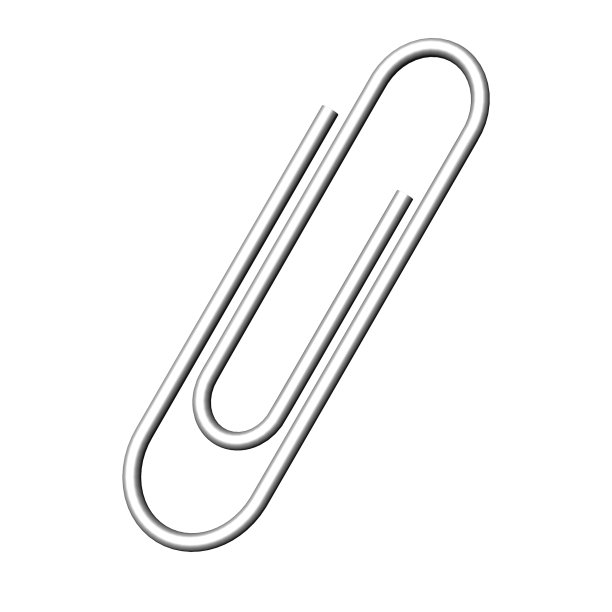 单回形针在白纸- 3D插图图片下载