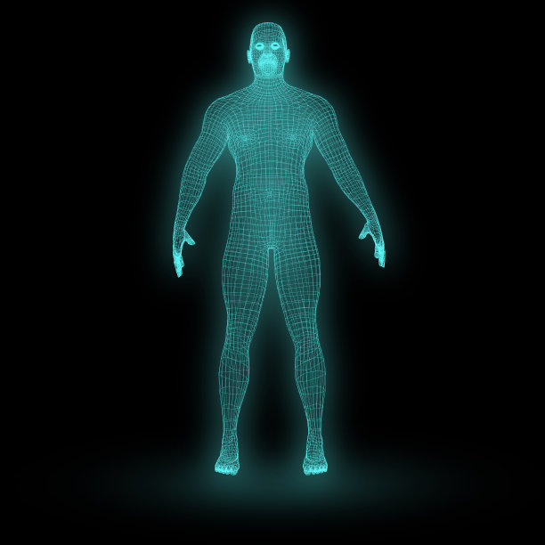 照明数字人- 3D插图图片下载