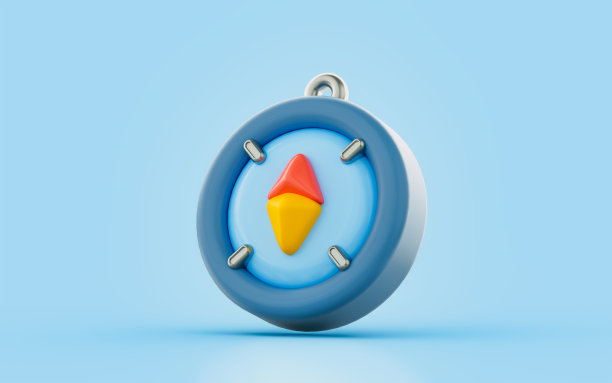 罗盘标志卡通看3d渲染概念的方向，方向指示图片下载