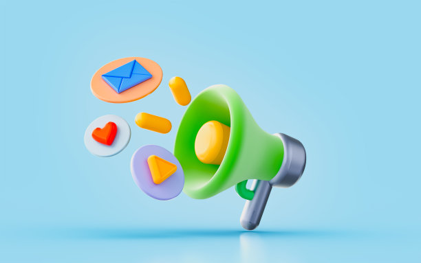 扩音器sig信封表情符号3d渲染概念为社会媒体图片下载