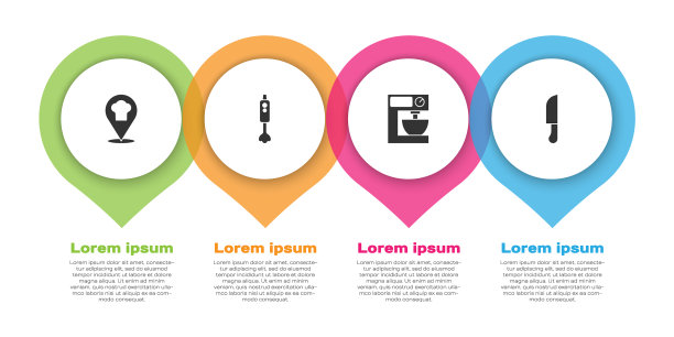 将厨师帽与位置电动搅拌机设置在一起图片下载