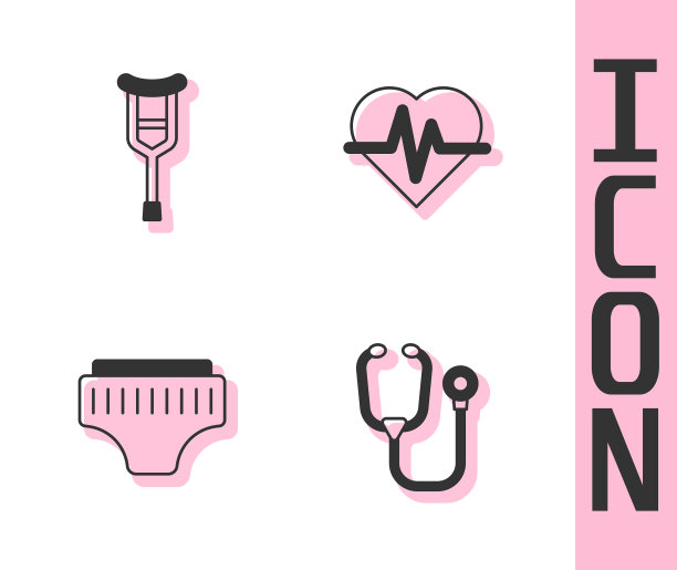 设置听诊器拐杖或成人纸尿裤拐杖图片下载