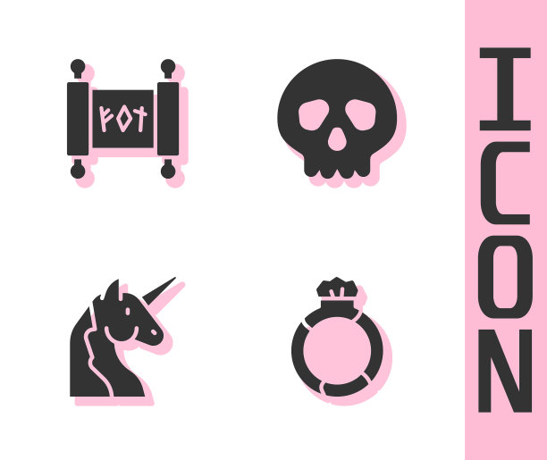 集魔法石戒指与宝石卷轴独角兽和图片下载