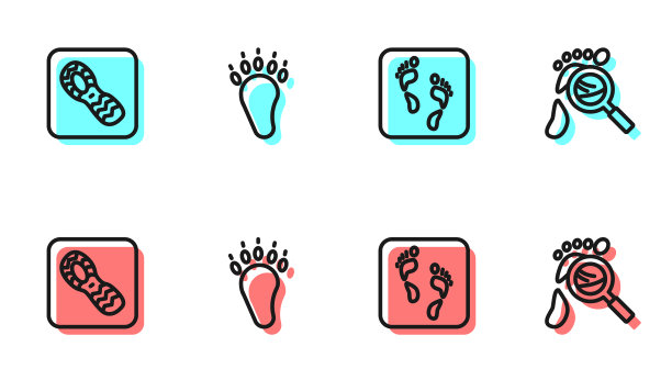 人的脚印脚印鞋的小熊线图片下载