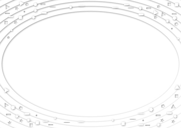 白色几何框架剪纸背景，椭圆形抽象混合三维设计图案瓷砖，折纸风格插画图片下载