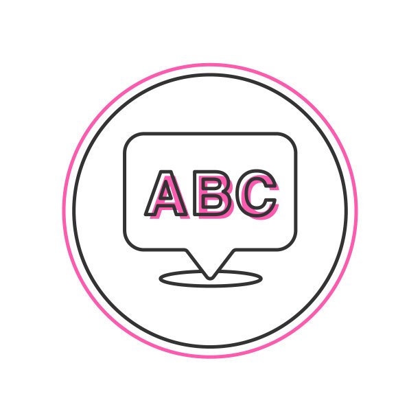 填充轮廓字母图标孤立在白色图片下载