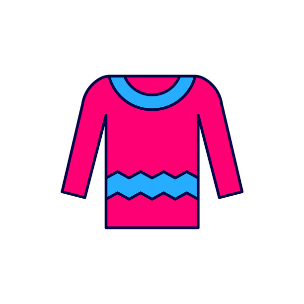 填充轮廓毛衣图标孤立的白色图片下载