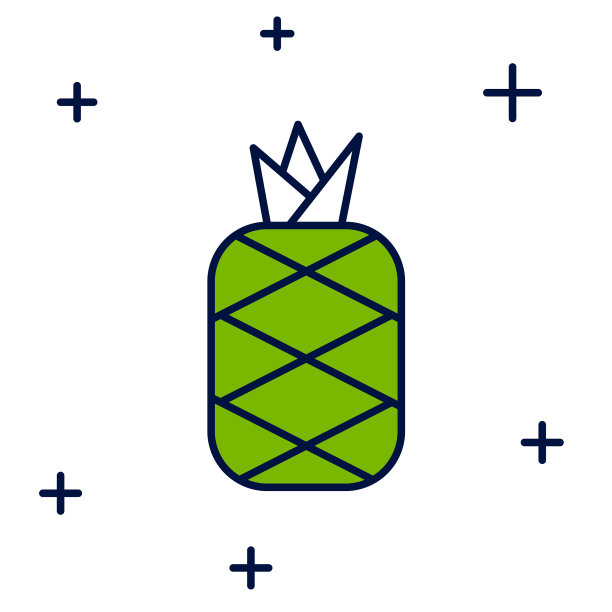 填充轮廓菠萝热带水果图标图片下载