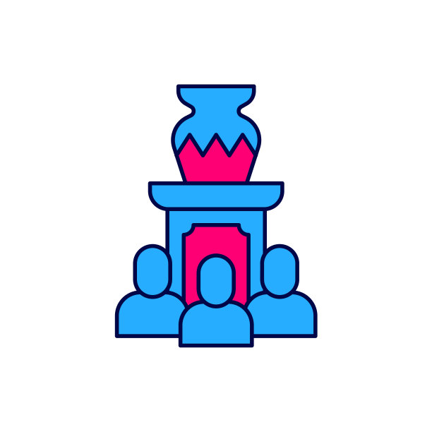 填补轮廓拍卖古花瓶图标孤立图片下载