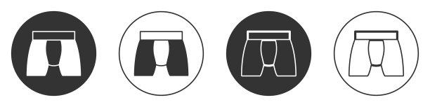 黑人的内裤图标被隔离在白色上图片下载