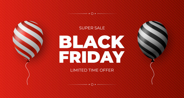 黑色星期五的促销海报上有闪亮的气球图片下载