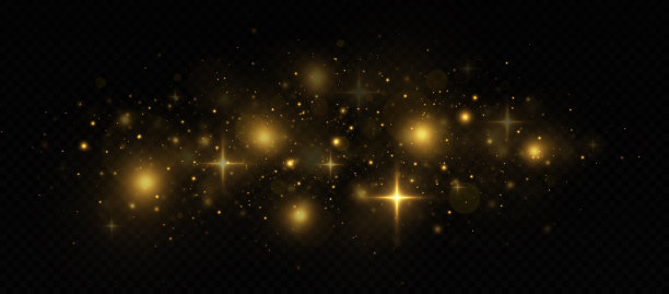 神奇的防尘效果。白色火花和星星闪烁特殊的光效果。图片下载