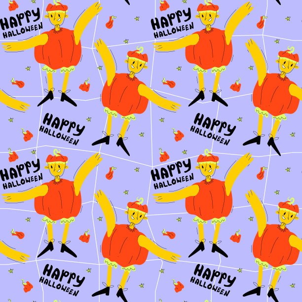 一个穿着万圣节南瓜服装的男孩无精打采的图案图片下载