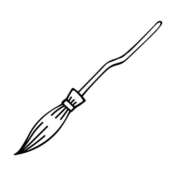 嘟嘟扫帚。手绘矢量图图片下载