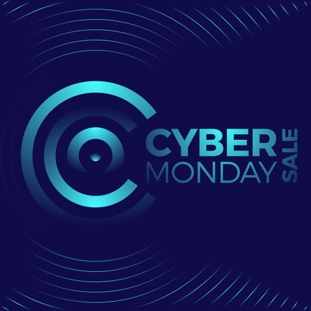 印有字母c的“网络星期一”宣传海报图片下载